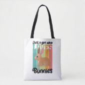 Gewoon een meisje dat van Bunnies Easter Bunny Cut Tote Bag (Voorkant)