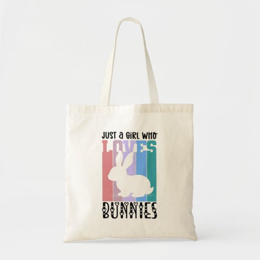 Gewoon een meisje dat van Bunnies Easter Bunny Cut Tote Bag (Voorkant)