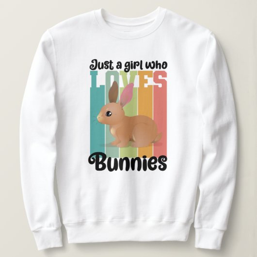 Gewoon een meisje dat van Bunnies Easter Bunny Cut Trui (Design voorkant)