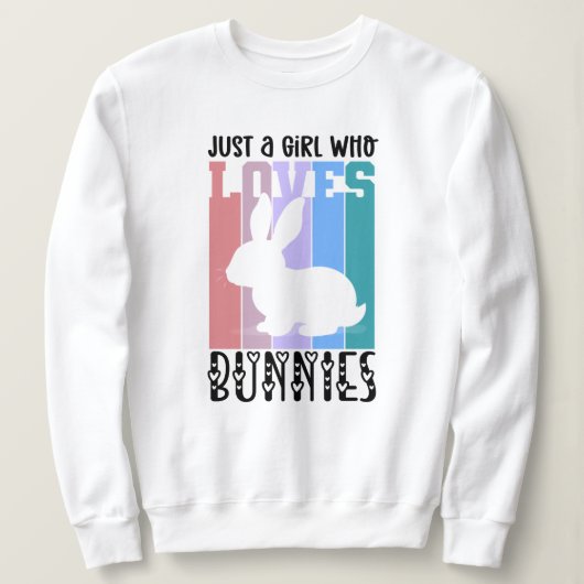 Gewoon een meisje dat van Bunnies Easter Bunny Cut Trui (Design voorkant)