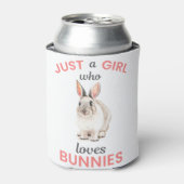 Gewoon een meisje dat van Bunnies houdt... een cad Blikjeskoeler (Blikje Voorkant)