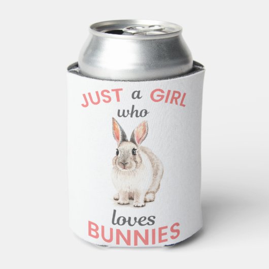 Gewoon een meisje dat van Bunnies houdt... een cad Blikjeskoeler (Blikje Voorkant)