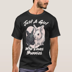 Gewoon een meisje dat van Bunnies houdt, konijnenb T-shirt