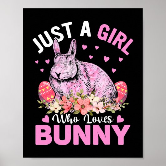 Gewoon een meisje dat van Bunnies houdt, paasdag c Poster (Voorkant)