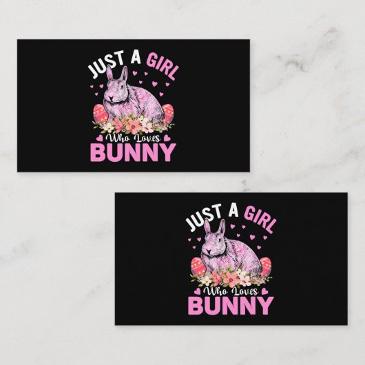 Gewoon een meisje dat van Bunnies houdt, paasdag c Visitekaartje (Voorkant / Achterkant)