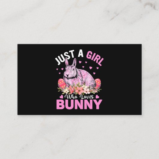 Gewoon een meisje dat van Bunnies houdt, paasdag c Visitekaartje (Voorkant)