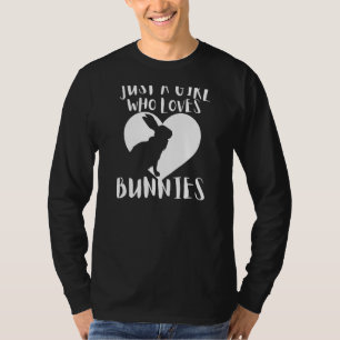 Gewoon een meisje dat van Bunnies konijnenwit houd T-shirt