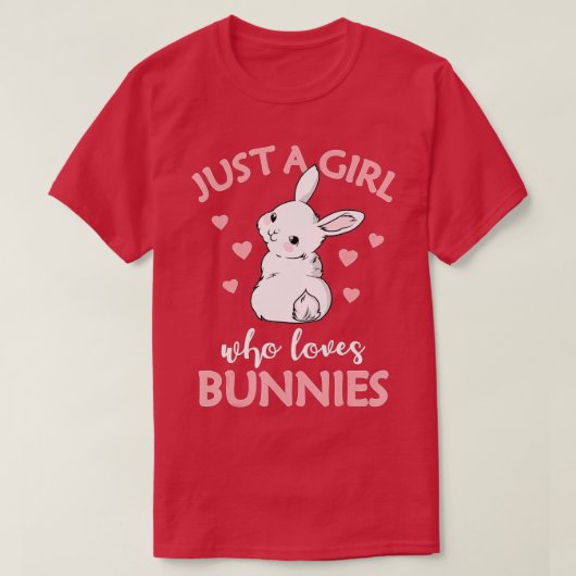 Gewoon een meisje dat van Bunnies Rabbit Gift Idee T-shirt (Design voorkant)