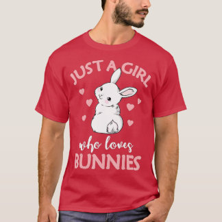 Gewoon een meisje dat van Bunnies Rabbit Gift Idee T-shirt