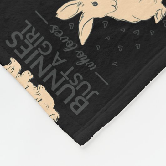 Gewoon een meisje dat van Bunnies Rabbit houdt Fleece Deken (Hoek)