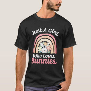 Gewoon een meisje dat van Bunnies Rabbit houdt T-shirt