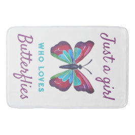 Gewoon een meisje dat van Butterflies houdt Badmat