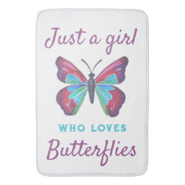 Gewoon een meisje dat van Butterflies houdt Badmat