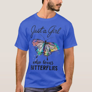 Gewoon een meisje dat van Butterflies houdt Entomo T-shirt