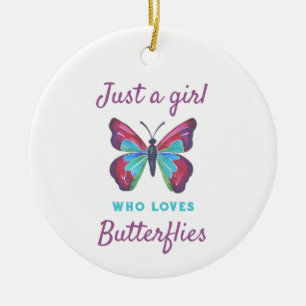 Gewoon een meisje dat van Butterflies houdt Keramisch Ornament