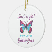 Gewoon een meisje dat van Butterflies houdt Keramisch Ornament (Links)