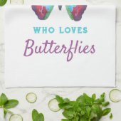 Gewoon een meisje dat van Butterflies houdt Theedoek (Gevouwen)