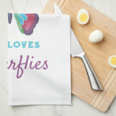 Gewoon een meisje dat van Butterflies houdt Theedoek (Quarter Fold)