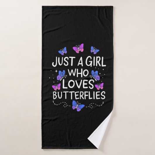 Gewoon een meisje dat van Butterfly houdt Badhanddoek (Badhanddoek)