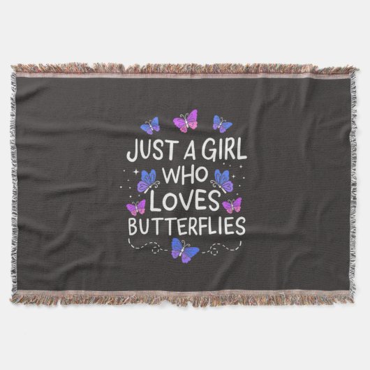 Gewoon een meisje dat van Butterfly houdt Deken (Voorkant)