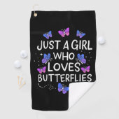 Gewoon een meisje dat van Butterfly houdt Golfhanddoek (Insitu)