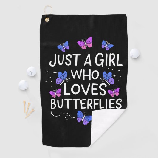 Gewoon een meisje dat van Butterfly houdt Golfhanddoek (Insitu)