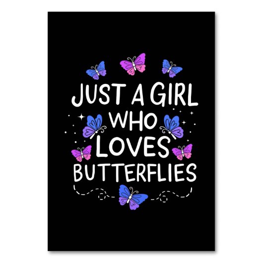 Gewoon een meisje dat van Butterfly houdt Kaart (Voorkant)