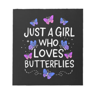 Gewoon een meisje dat van Butterfly houdt Notitieblok