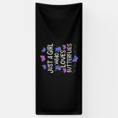 Gewoon een meisje dat van Butterfly houdt Spandoek (Verticaal)