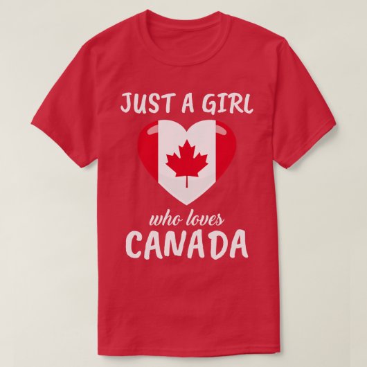 Gewoon een meisje dat van Canada houdt T-shirt (Design voorkant)