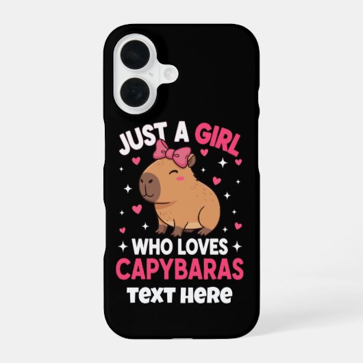 Gewoon een meisje dat van capibara's houdt iPhone 16 hoesje (Achterkant)
