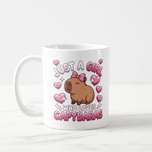 Gewoon een meisje dat van capibara's houdt koffiemok (Links)