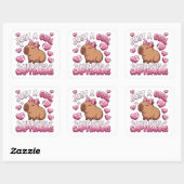 Gewoon een meisje dat van capibara's houdt vierkante sticker (Vel)