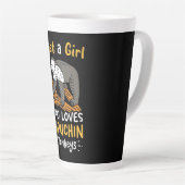 Gewoon een meisje dat van Capuchin-apen houdt Latte Mok (Rechterhoek)
