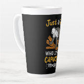 Gewoon een meisje dat van Capuchin-apen houdt Latte Mok (Linkerhoek)