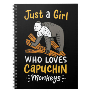 Gewoon een meisje dat van Capuchin-apen houdt Notitieboek