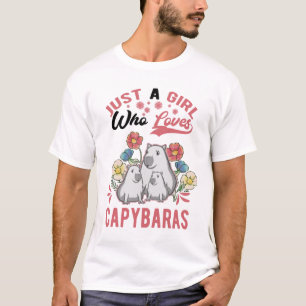 Gewoon een meisje dat van Capybaras Capybara houdt T-shirt