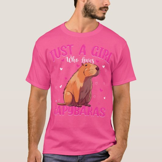 Gewoon een meisje dat van Capybaras Cute Capybara T-shirt (Voorkant)