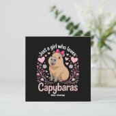 Gewoon een meisje dat van Capybaras houdt Grappig Kaart (Staand voorkant)