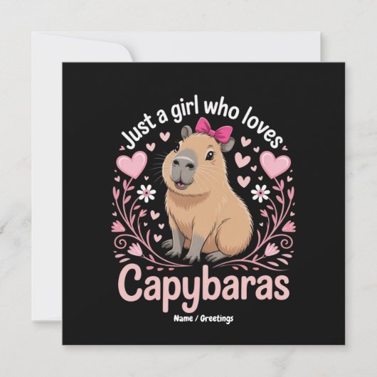 Gewoon een meisje dat van Capybaras houdt Grappig Kaart (Voorkant)