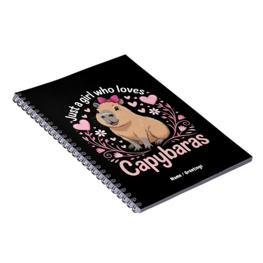 Gewoon een meisje dat van Capybaras houdt Grappig  Notitieboek (Rechterzijde)
