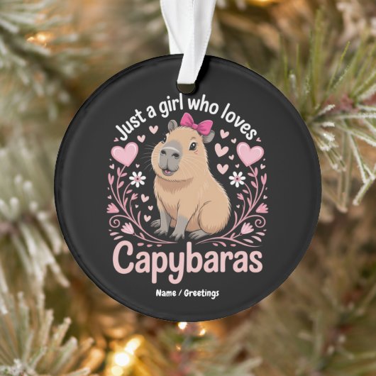 Gewoon een meisje dat van Capybaras houdt Grappig  Ornament (Boom)