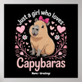 Gewoon een meisje dat van Capybaras houdt Grappig  Poster (Voorkant)