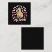 Gewoon een meisje dat van Capybaras houdt Grappig  Vierkante Visitekaartje (Voorkant / Achterkant)