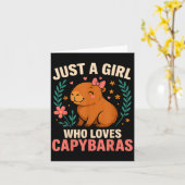 Gewoon een meisje dat van Capybaras houdt Kaart (Gele Bloem)