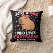 Gewoon een meisje dat van Capybaras houdt Kussen (Deken)