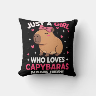 Gewoon een meisje dat van Capybaras houdt Kussen