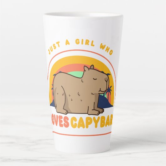Gewoon een meisje dat van Capybaras houdt Latte Mok (Voorkant)