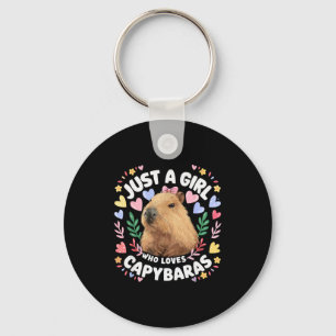 Gewoon Een Meisje Dat Van Capybaras Houdt Schattig Sleutelhanger
