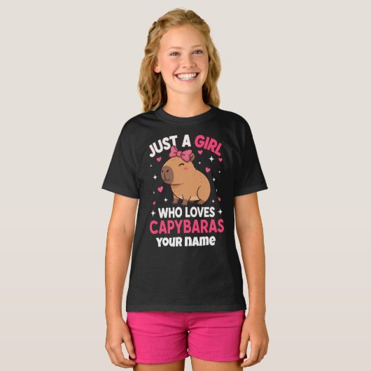 Gewoon een meisje dat van Capybaras houdt T-shirt (Voorkant volledig)